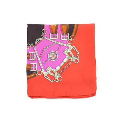 Foulard Cache Col Red and Pink  Bridles.