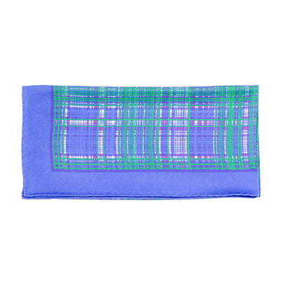 Foulard Cachecol Modern Check in Purple and Green.