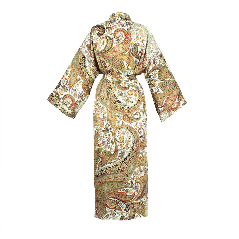 Kimono Bamboo 100% seta in pasley oro